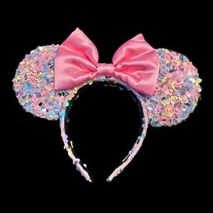 Gorgeous HANDMADE Disney Inspired Sequin Pastel Minnie Ears Headband  - MINT